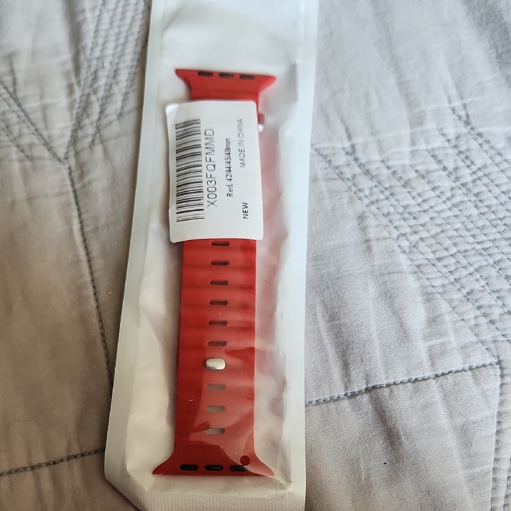Red Silicone Smart Watch Band